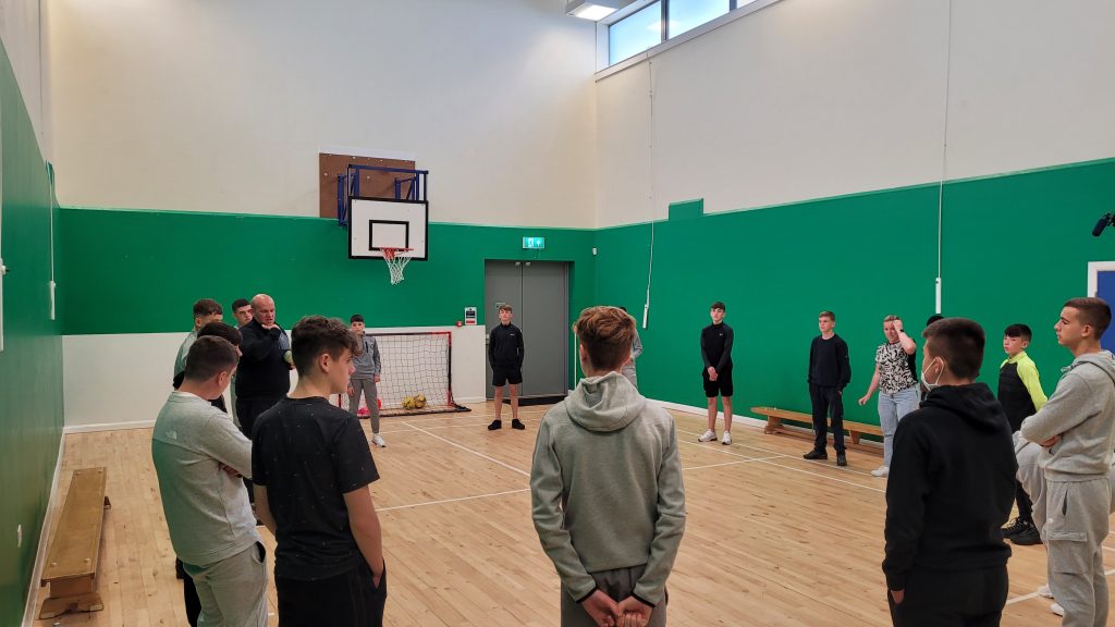 young people in sports hall
